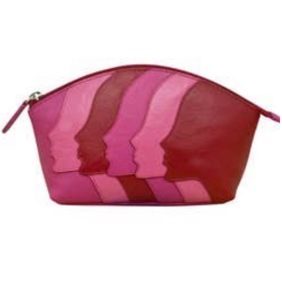 ILI Handbags - ILI New York Leather Faces RFID Blocking Rouge Cosmetic Bag NWT